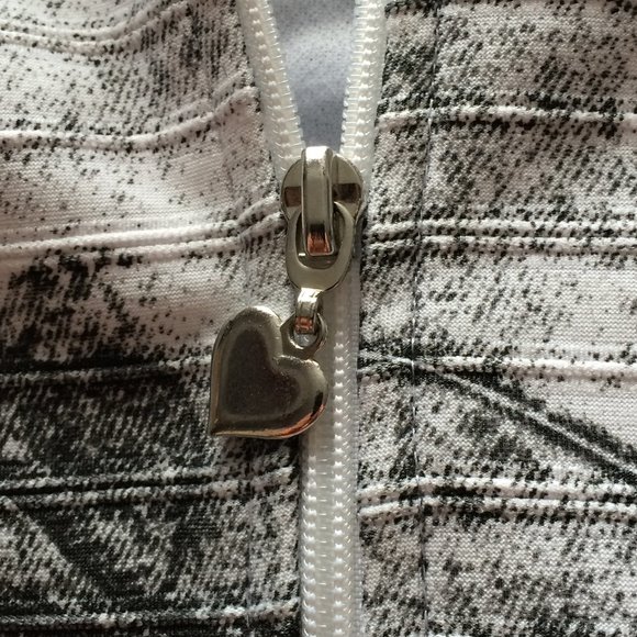 Joseph Ribkoff Womens Full Zip Jacket Sz 8 Black White Striped Long Sleeve Lined - Picture 6 of 7